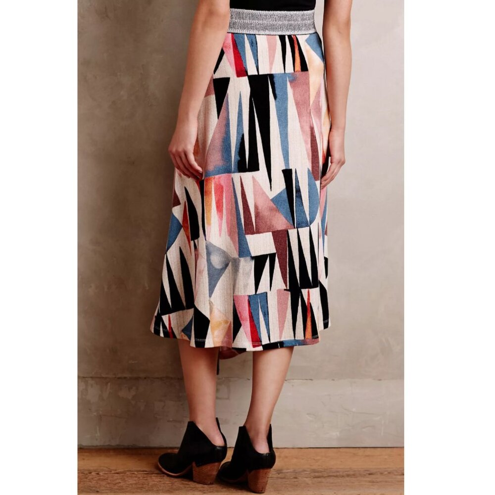 ANTHROPOLOGIE || Marini Wrap Skirt Vanessa Virginia Multi-color Geometric - Picture 3 of 10